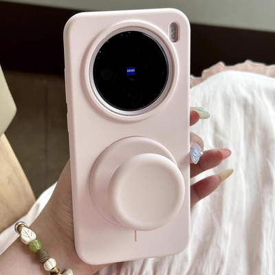 樱花浅粉色ins少女心液态硅胶FINDX9PRO适用OPPO FIND X8S+手机壳X8Ultra软糯橡皮擦磁吸圆支架创意简约耐脏