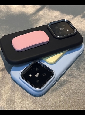 ins小众马卡龙简约适用IQOONEO9手机壳iqoo 12推拉支架11s新款neo8防摔7硅胶U3创意Z1X/Z6全包Z8新款10PRO/U5