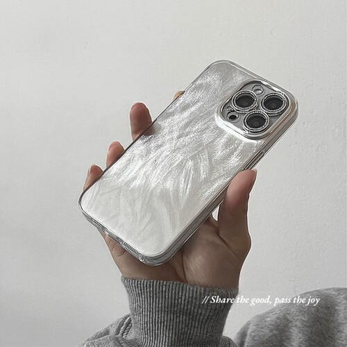 高级感电镀银色羽纱闪钻带镜头膜FIND X9/X8S+/X7Ultra适用OPPO Reno15/14/13/11手机壳K12/8PRO+/5/9/10/1/2