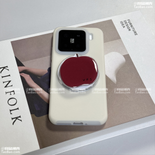ins同款博主软糯磁吸壳适用K80至尊版17小米15/14手机壳13红米K70液态硅胶果冻POCO F6/F7PRO创意红苹果支架