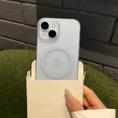 A54 内置磁吸冰雾透明蓝色全包适用S24 A55无线充电A25 S23Ultra磨砂S20硬壳22FE s21 三星S25 Edge手机壳A56