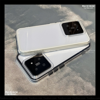 黑色白色简约透明K90适用Civi4小米17PRO Max手机壳K80双层15/Turbo3红米K70至尊版Note14大孔12亚克力13PRO+