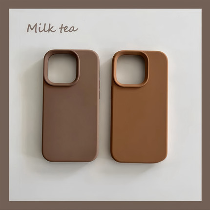 简约棕咖色适用K90/K80至尊版15小米17/14ultra手机壳13液态硅胶K60红米k70奶茶咖色TURBO4/Note13软糯12PRO+