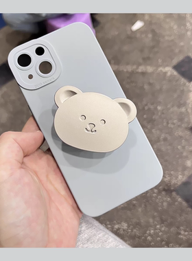 奶蓝色小熊支架K70适用K80小米17/15/14手机壳TURBO4红米K60/note12液态硅胶13PRO+/CIVI5新款11至尊版50/12T