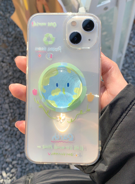 环保地球FIND X8S+/X7适用OPPO Reno14/13/9/K11手机壳12/K3/2Z小众A3PRO支架4/12F/8pro+小众透明软6/5/A56