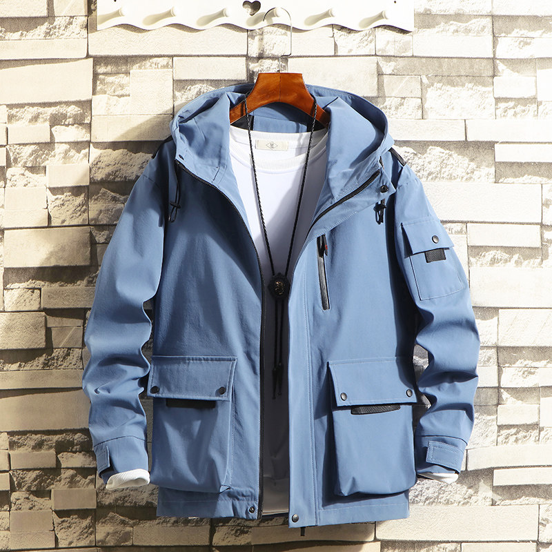 工裝外套男2019年短款青少年韓版潮流修身帥氣夾克春秋季學生風衣在類目 男裝, 夾克中 - 來自Buy2taobao.com提供專業的淘寶代購服務