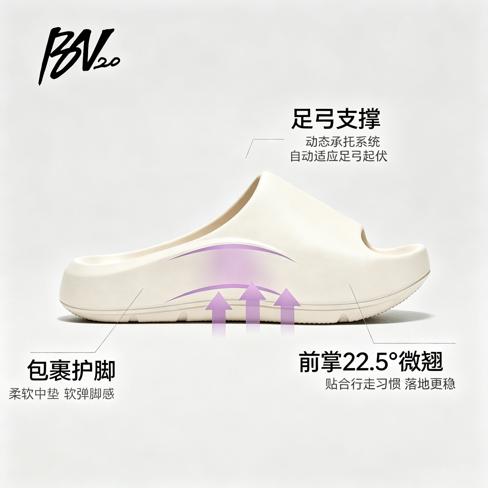 拖鞋女防臭防菌足弓支撑EVA踩屎感静音防滑居家凉拖扁平足专用