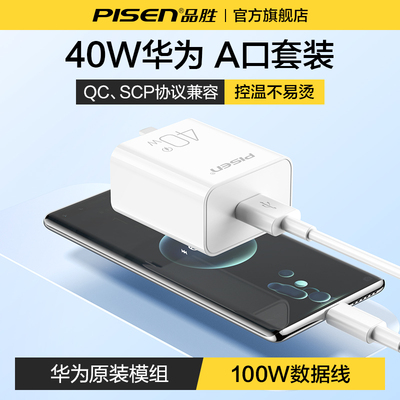 P品胜40W充电器适用华为快充USB-C100W数据线套装充电头