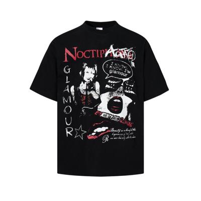 美式复古华夫格中性短袖T恤