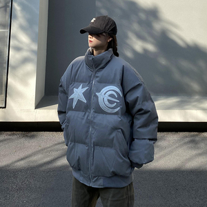 cemoliqiu美式高街羽绒服棉服男女秋冬oversize宽松刺绣外套ins潮