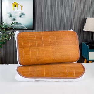 夏季竹藤凉枕席枕片一对凉席枕套大人大号冰丝枕单人竹枕片枕头套