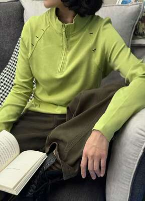 著补6850春休闲潮流半高领短款卫衣T恤小衫简约polo领棒球服上衣