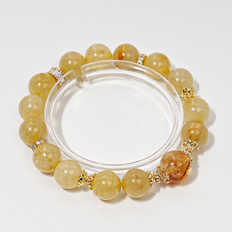 【星河咏叹】高品天然金发晶水晶手串女款黄塔晶显白时尚手链