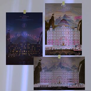布达佩斯大饭店|欧式复古海报海报装饰画|餐厅名宿酒吧咖啡厅画芯