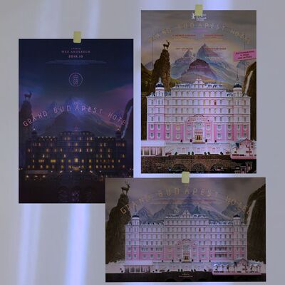 布达佩斯大饭店|欧式复古海报海报装饰画|餐厅名宿酒吧咖啡厅画芯