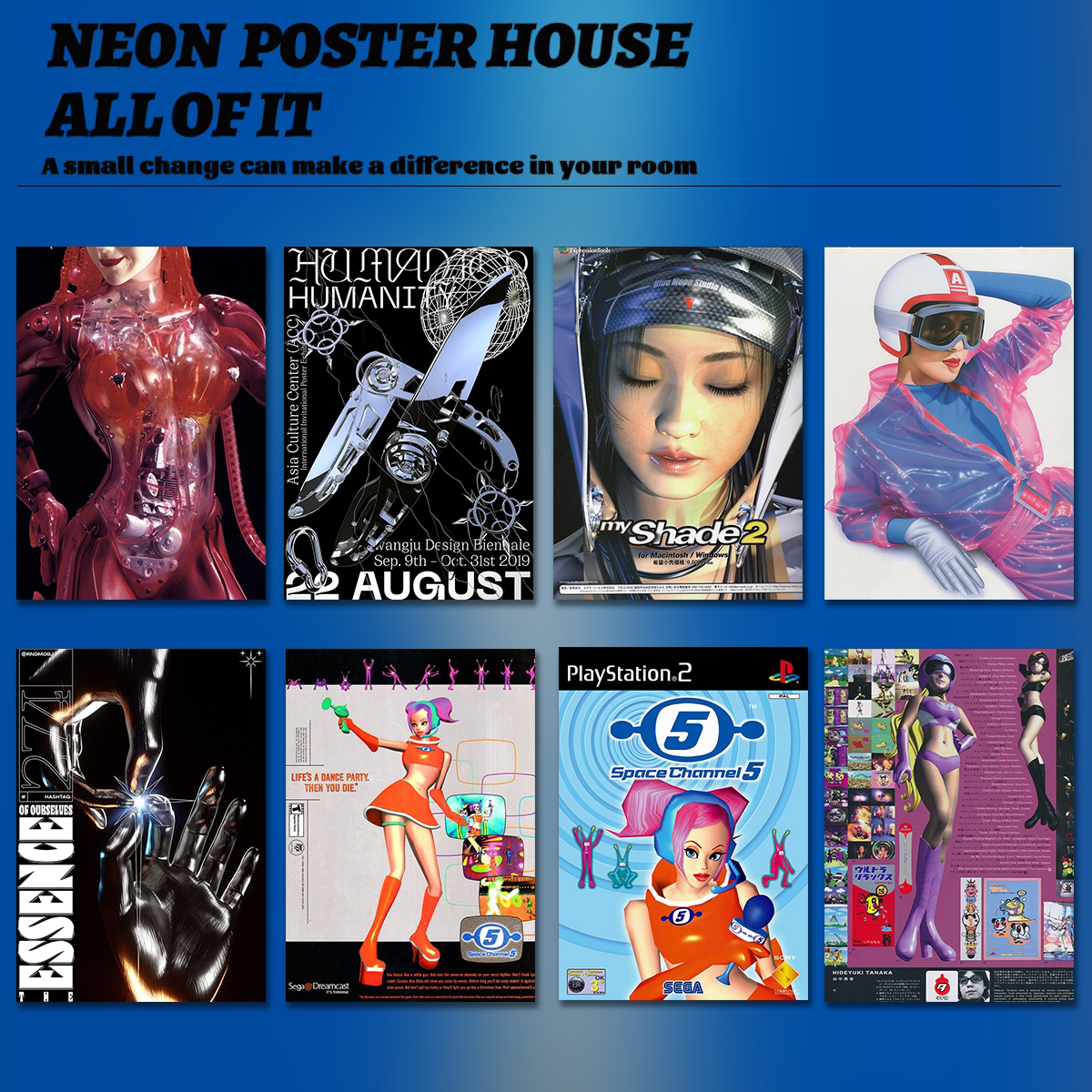 y2k海报55张|未来感|赛博朋克|动漫|工作室卧室装饰画|动漫