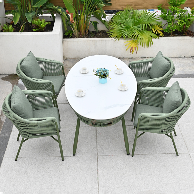 户外桌椅绳编高脚吧台吧椅组合