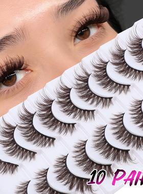 10 pairs of brown thick curled false eyelashes10对装棕假睫毛