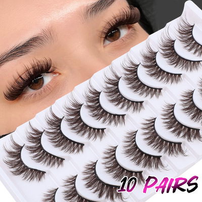 10 pairs of brown thick curled false eyelashes10对装棕假睫毛