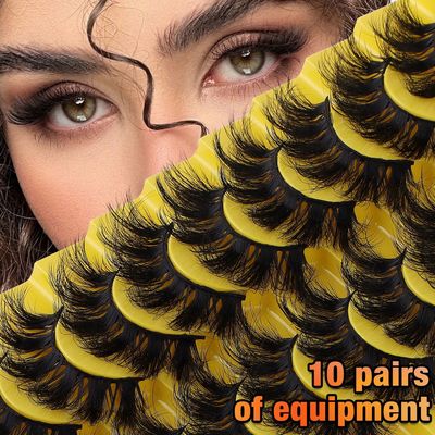 10 pairs of thick and exaggerated explosive false eyelashes