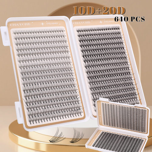 640 Cluster DIY Segmented False Eyelash Adhesive Style假睫毛