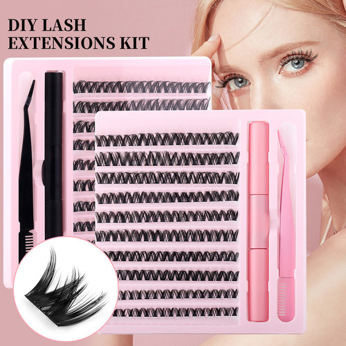 DIY segmented adhesive tweezers set of 90 false eyelashes