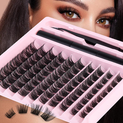 Segmented false eyelash adhesive tweezers set分段式假睫毛