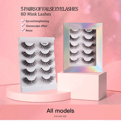 Cat Eye Fox False Eyelash Set of 5 Pair Boxes假睫毛5对盒装