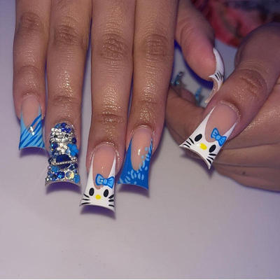 24 pieces of duckbill nail art cartoon fake nail stickers