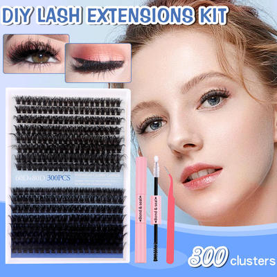 False eyelashes 60D+80D, 300 clusters of eyelashes假睫毛套装