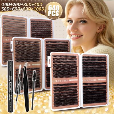 640 clusters 60D80D100D false eyelash adhesive style假睫毛