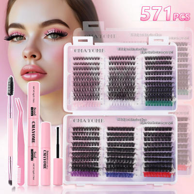 False eyelashes 571 clusters mixed with eyelash adhesive set