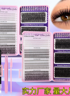DIY segmented D-curve thick large capacity false eyelashes