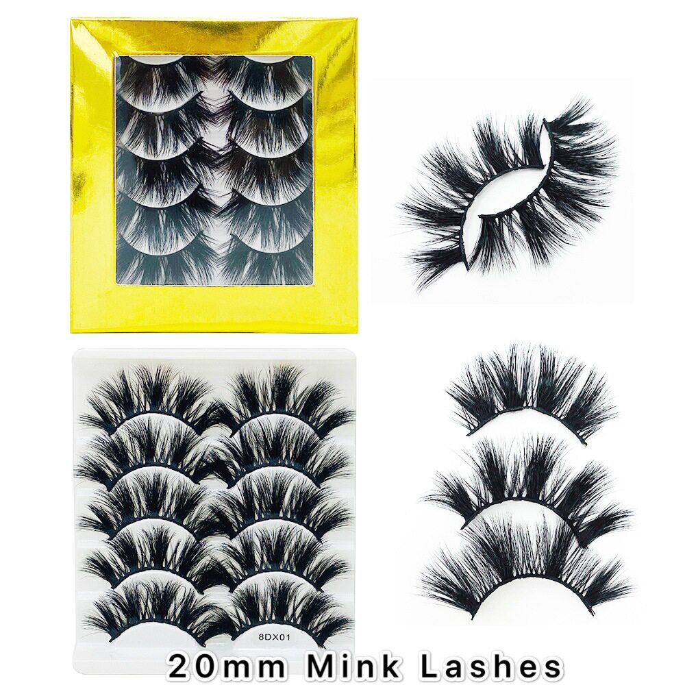 5 pairs of 20mm multi-layer extended false eyelashes假睫毛