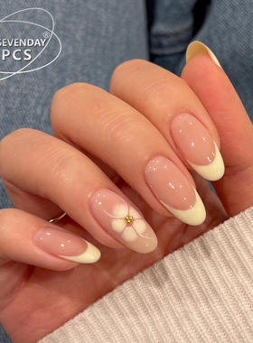 Waterdrop nail sweet ins flower detachable fake nail假指甲