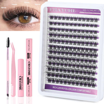 Thick false eyelashes single cluster natural D-roll hot melt