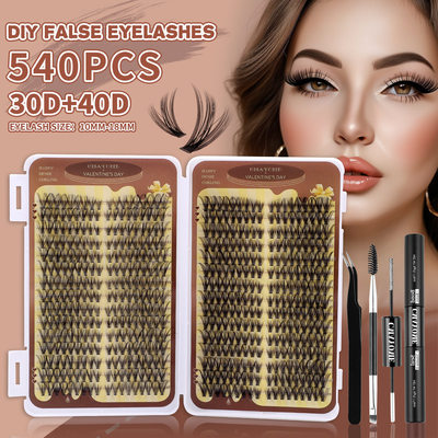 540 Cluster Extended False Eyelash Adhesive Set睫毛书540簇