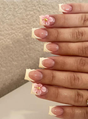 24 pieces of cat eye French nail art fake nail patches穿戴甲