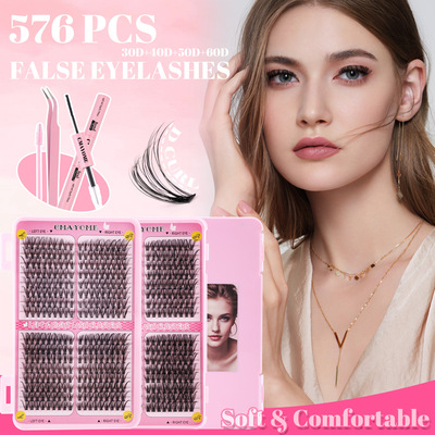 576 clusters of fake eyelashes 8-16mm mixed eyelash book睫毛
