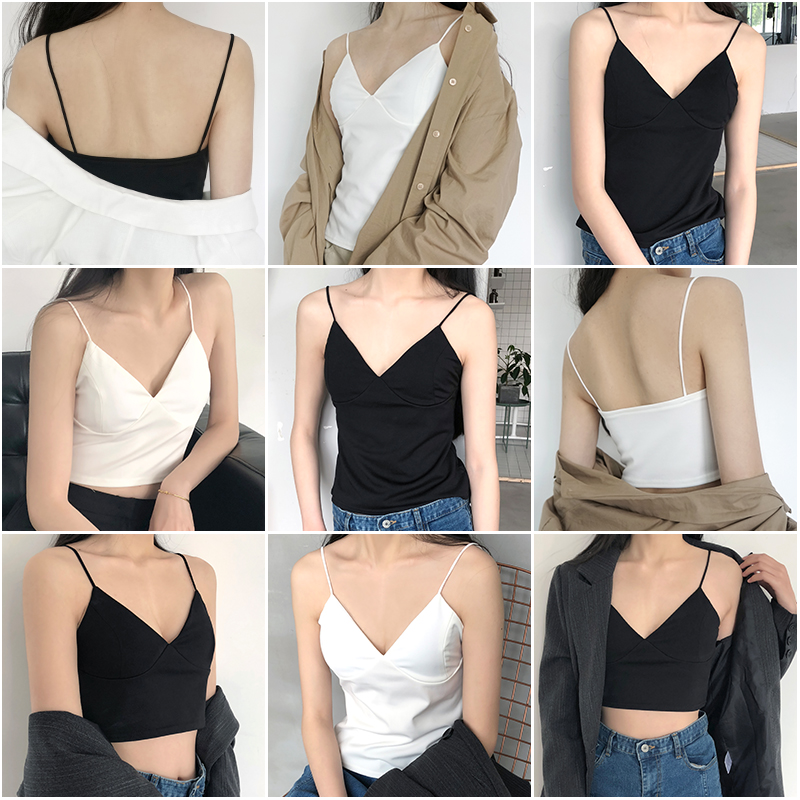 °×É«µõ´ø±³ÐÄÅ®Ïļ¾Í⴩¶ÆêÐÞÉíÄÚ´îVÁìÎÞÐäÉÏÒÂÐԸж̿î´òµ×ÉÀ