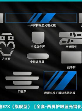 适用26款奥迪E7X内饰保护后视镜贴膜中控显示屏幕钢化膜改装配件