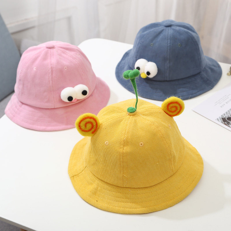 儿童帽子夏渔夫帽樱桃小丸子卡通黄色太阳帽宝女童防晒可爱超萌盆