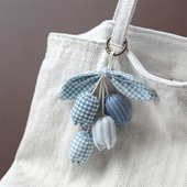 包包挂件森系小饰品女生高级感纯手工布艺郁金香花朵帆布书包配饰