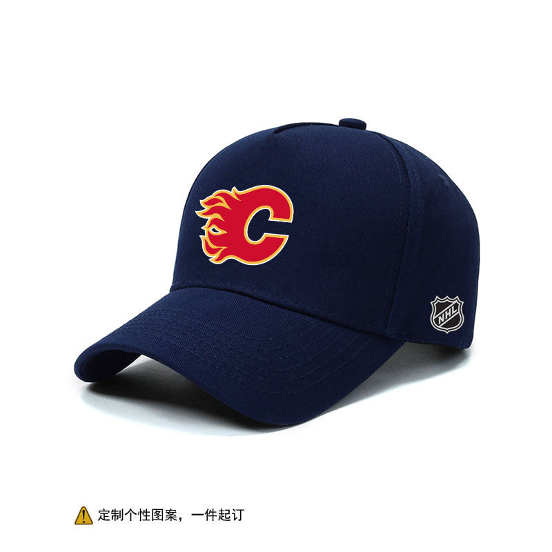 美国冰球NHL卡尔加里火焰队周边棒球帽男球队定制图案户外防晒潮