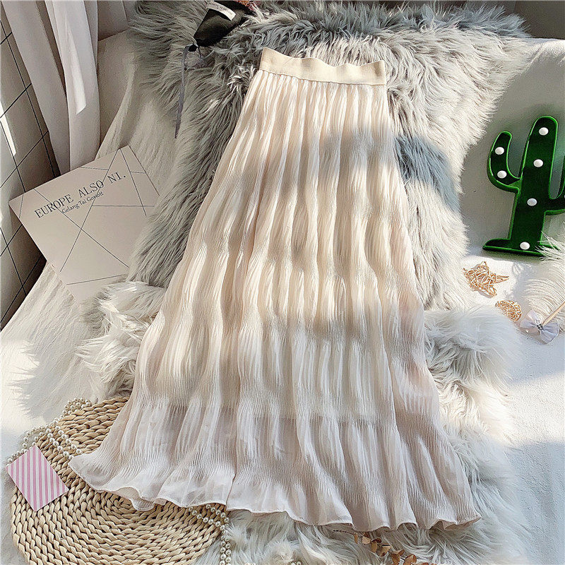 2020春夏新款网纱半身裙显瘦垂感高腰中长款多层次蛋糕裙超仙的