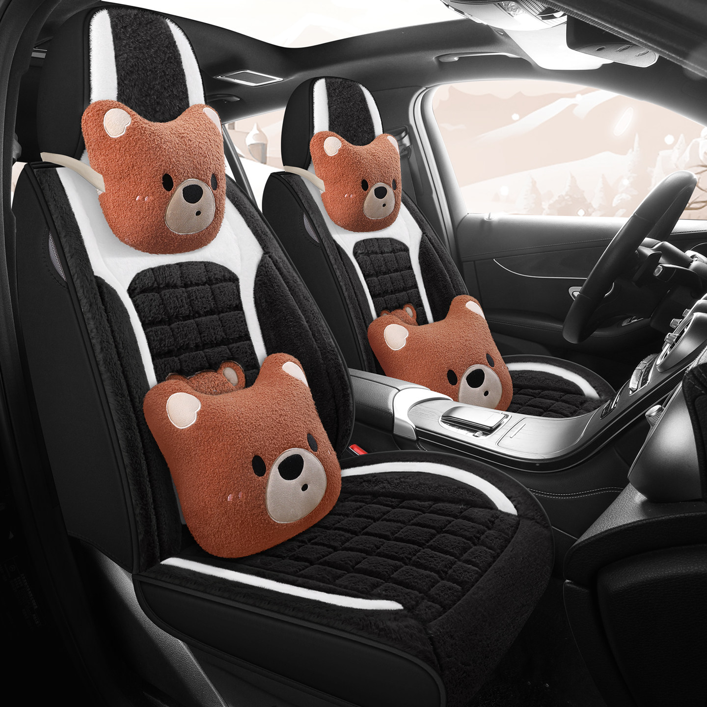 适用于日产经典轩逸13代14座套冬季专用汽车坐垫全包座椅套毛绒06