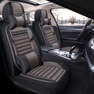 大众高尔夫8代7座垫嘉旅6gti四季 专用坐垫全包汽车座椅座套亚麻09