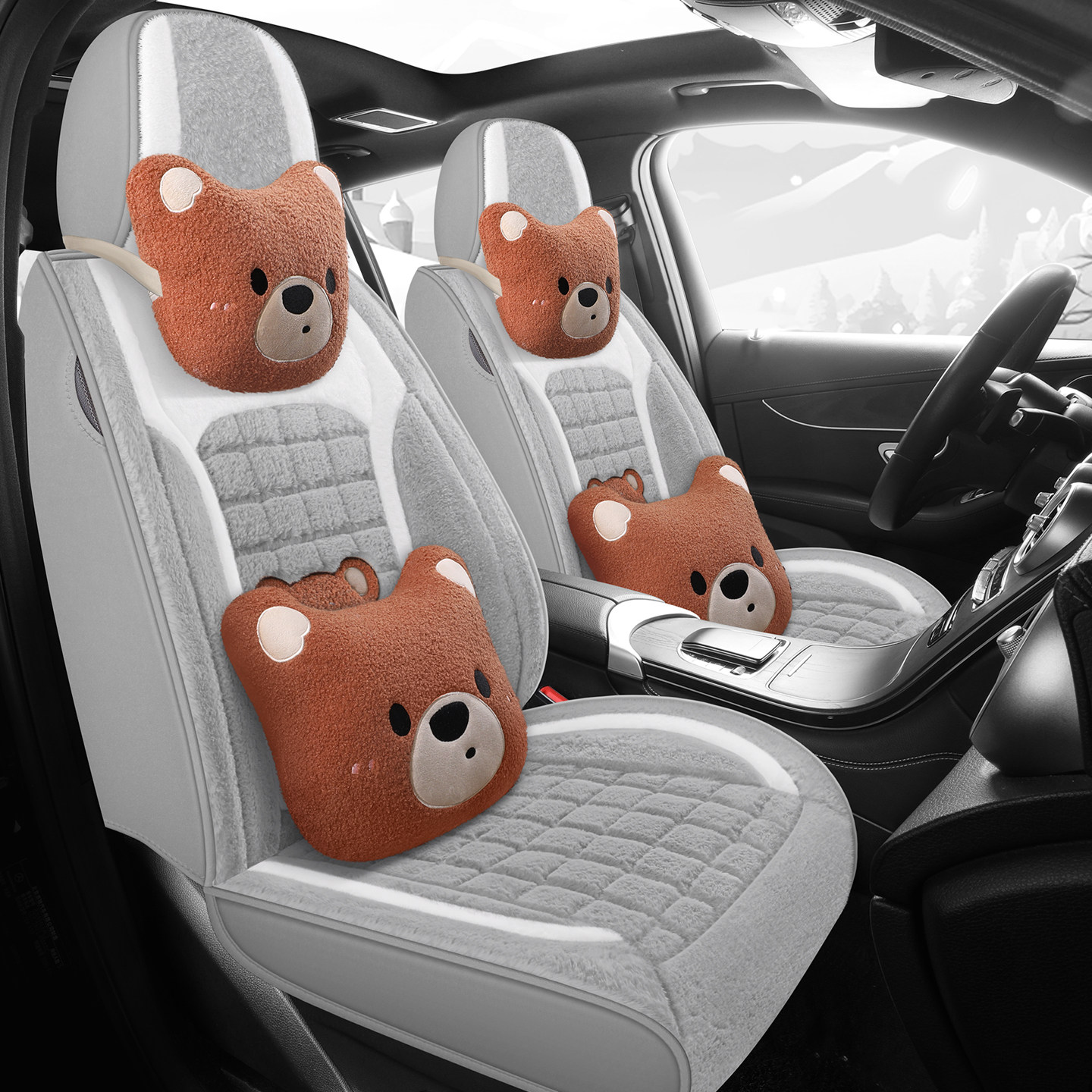 适用于日产14代轩逸悦享版座套epower冬季车坐垫全包座椅套毛绒06