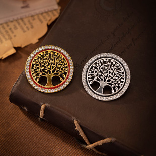 生命树胸针男女西装徽章设计感高档小众配饰别针固定装饰个性胸花