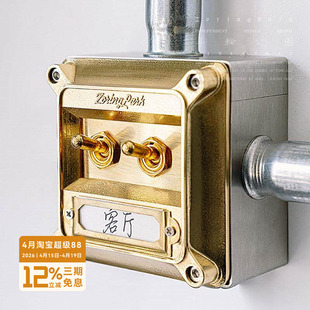 年轮公园-沃尔维奇系列 工业风拨杆单双开明接开关带底盒